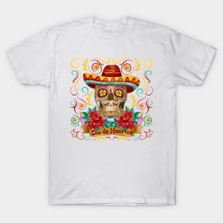 Dia de muertos skull colorful T-Shirt